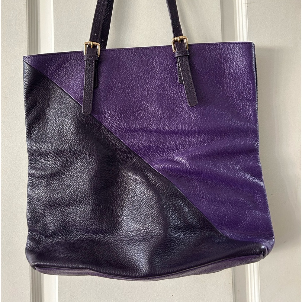 Michelle Vale pebble grained two-toned tote
